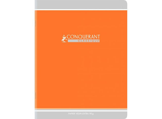 Cahier Pique Orange, 96 Pages, Grands Carreaux, 24X32Cm, Papier 90G