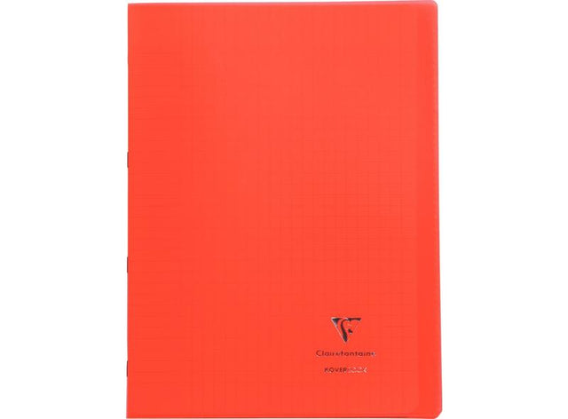 Cahier + Protege Cahier Grands Carreaux, 96 Pages, A4 Rouge