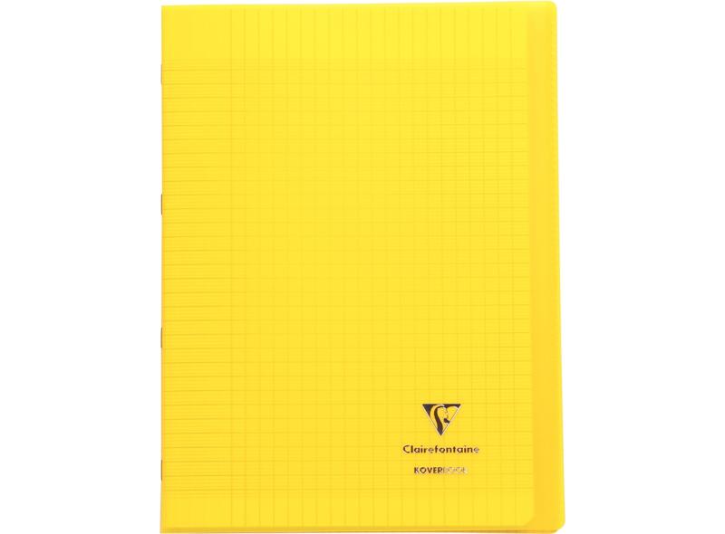 Cahier + Protege Cahier Grands Carreaux, 96 Pages, A4 Jaune