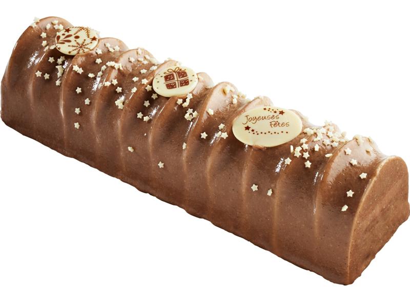 Buche patissiere au chocolat au lait, passion et lime