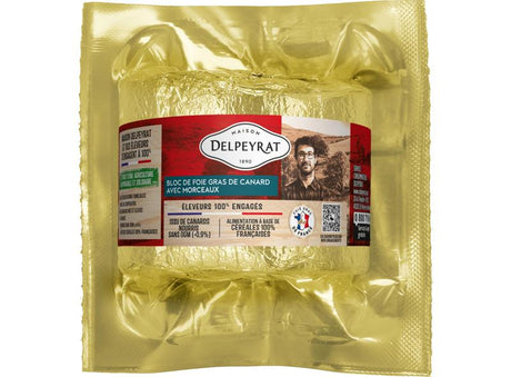 Bloc de foie gras de canard du Sud-Ouest avec morceaux a l’Armagnac