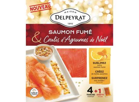 Saumon fume et son coulis d’agrumes de Noel