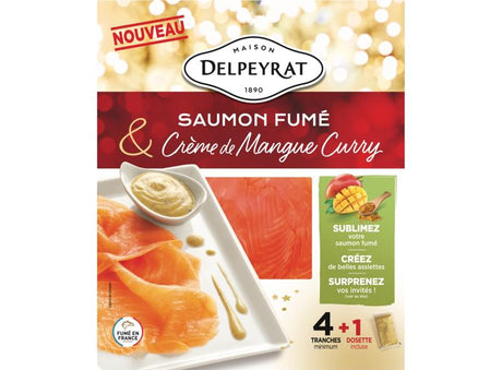 Saumon fume et sa creme de mangue curry