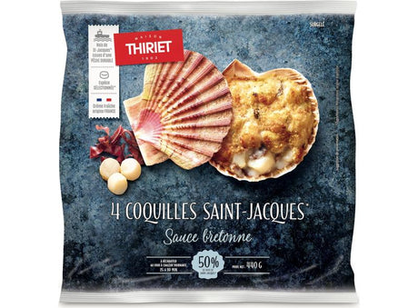 4 Coquilles Saint-Jacques, Sauce Bretonne