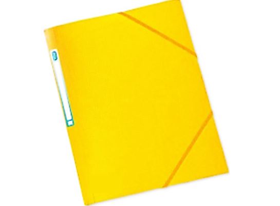 Chemise Plastique Jaune 3 Rabats, 24X32Cm