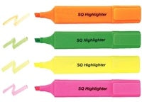 Pochette De 4 Surligneurs Larges Assortis