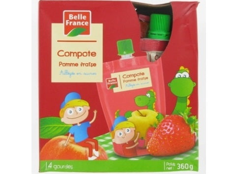 Compote Pomme Fraise Allegee En Sucres Gourde