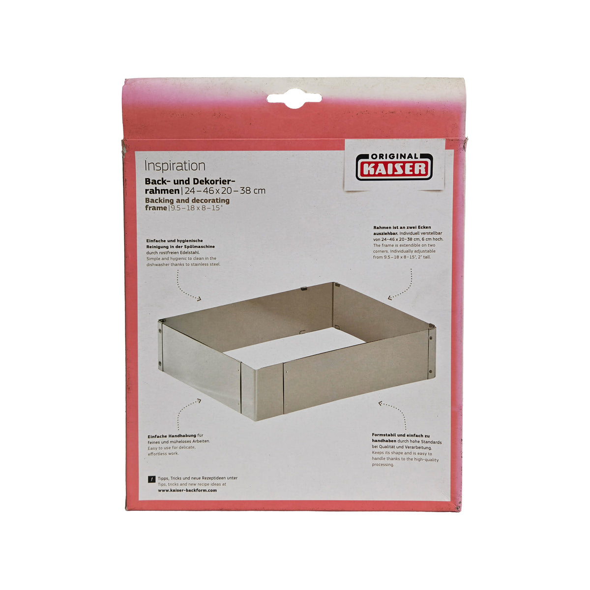 ADJUSTABLE BAKING AND DECORATING FRAME 24–46 X 20–38CM (#51691)