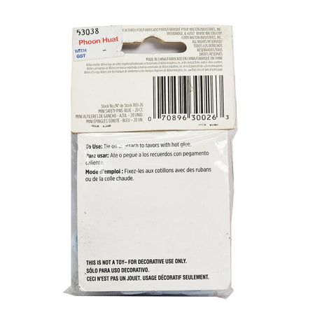 BLUE MINI SAFETY PIN FAVOR ACCENTS 20 PIECES (#53038)