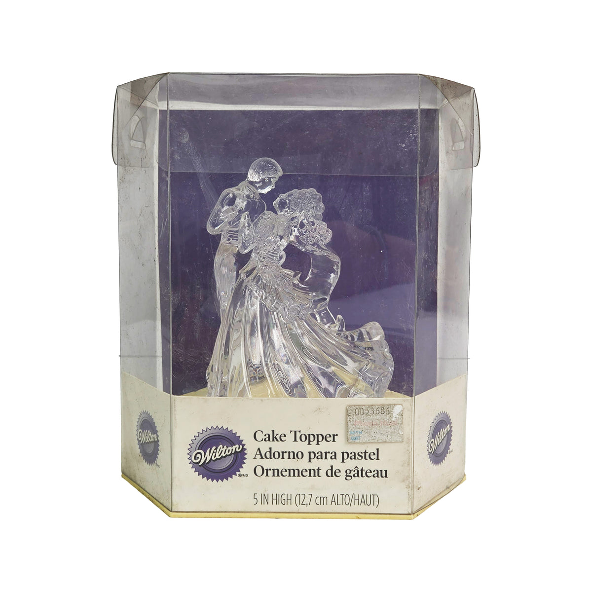 CLEAR BIANCA WEDDING CAKE TOPPER 5 IN HIGH (#53686)
