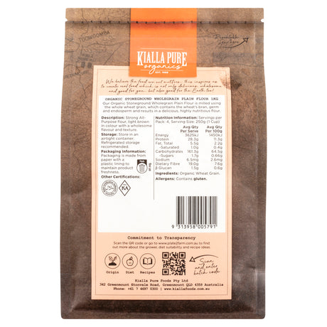 organic stoneground wholegrain flour 1kg (#55044)