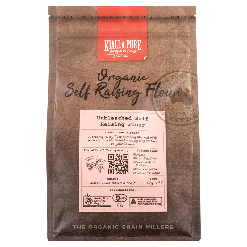 organic unbleached self raising flour 1kg (#55047)