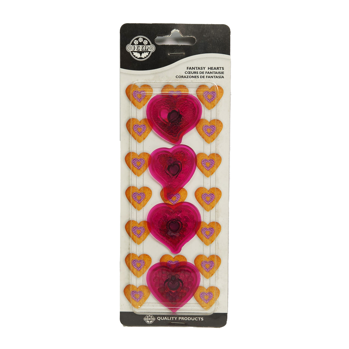 FANTASY HEARTS CUPCAKE TOPS CUTTERS SET 4 PIECES (#55661)