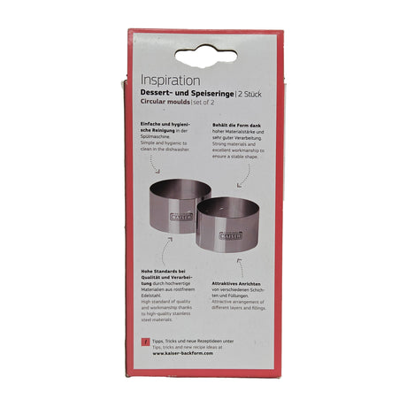 CIRCULAR DESSERT AND SERVING RINGS 8 CM X 5 CM, SET OF 2 (#56791)