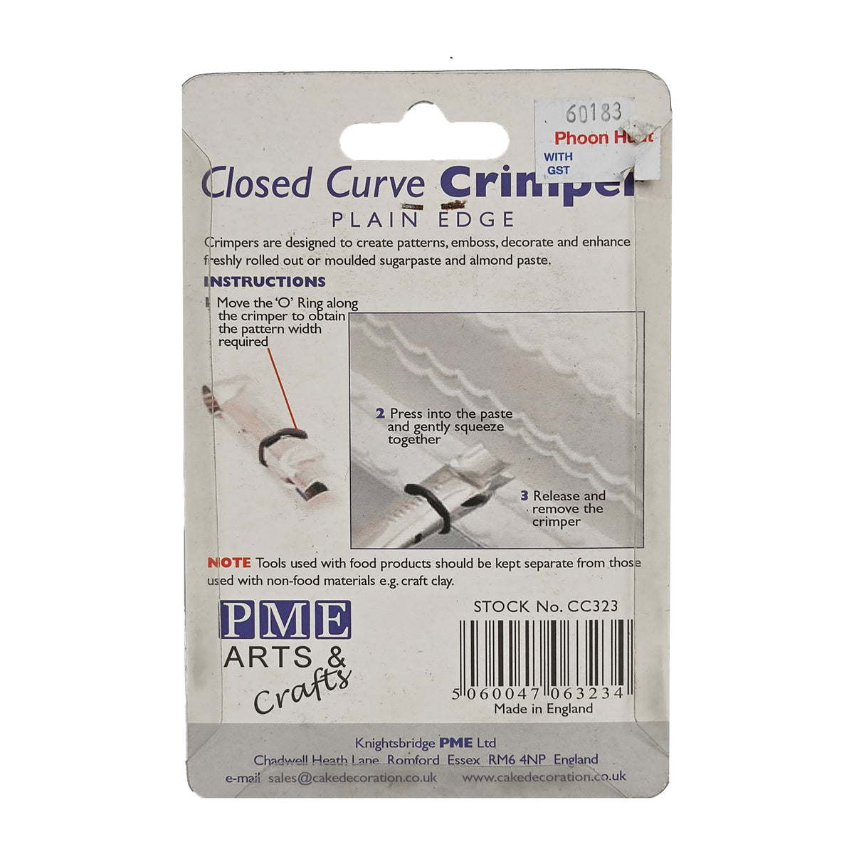 CLOSED CURVE CRIMPER PLAIN EDGE 1/2 IN AND 3/4 IN (#60183)