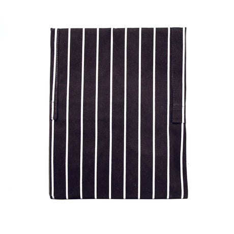 white strips brown cotton apron (#61250)