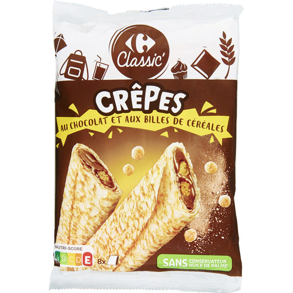 Crepes Fourrees Au Chocolat Et Billes De Cereales