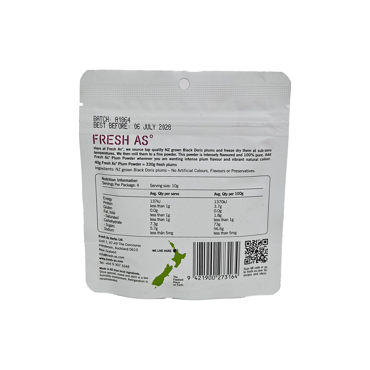 FREEZE DRIED PLUM POWDER 40G (#66653)