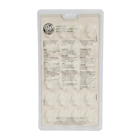 HLW MINI SKULL PLASTIC CANDY MOULD 16CAV 2115-3812 (#67238)
