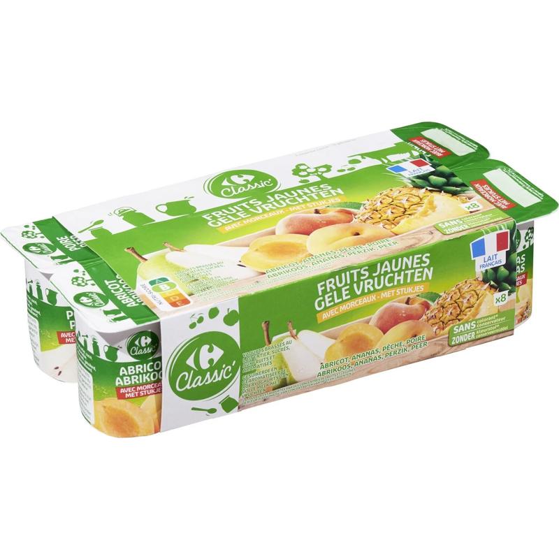 Yaourts Aux Fruits Jaunes Abricot, Ananas, Peche, Poire