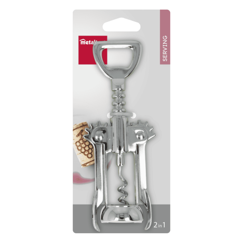 chromed lever corkscrew bottle opener \metaltex (#127215)