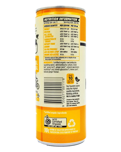GINGER LEMON KOMBUCHA 250ML (#129025)