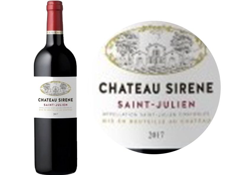 Château Sirene Cabernet Sauvignon Cabernet Franc Merlot Red Wine Saint Julien 2020-2021 Bouteille 75cl