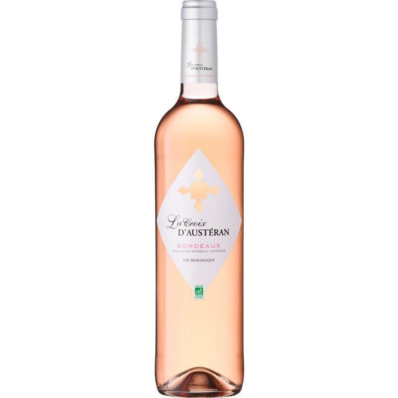 La Croix d'Austeran Merlot BorDeaux Ros&eacute; Wine BIO 2022 Bouteille 75cl