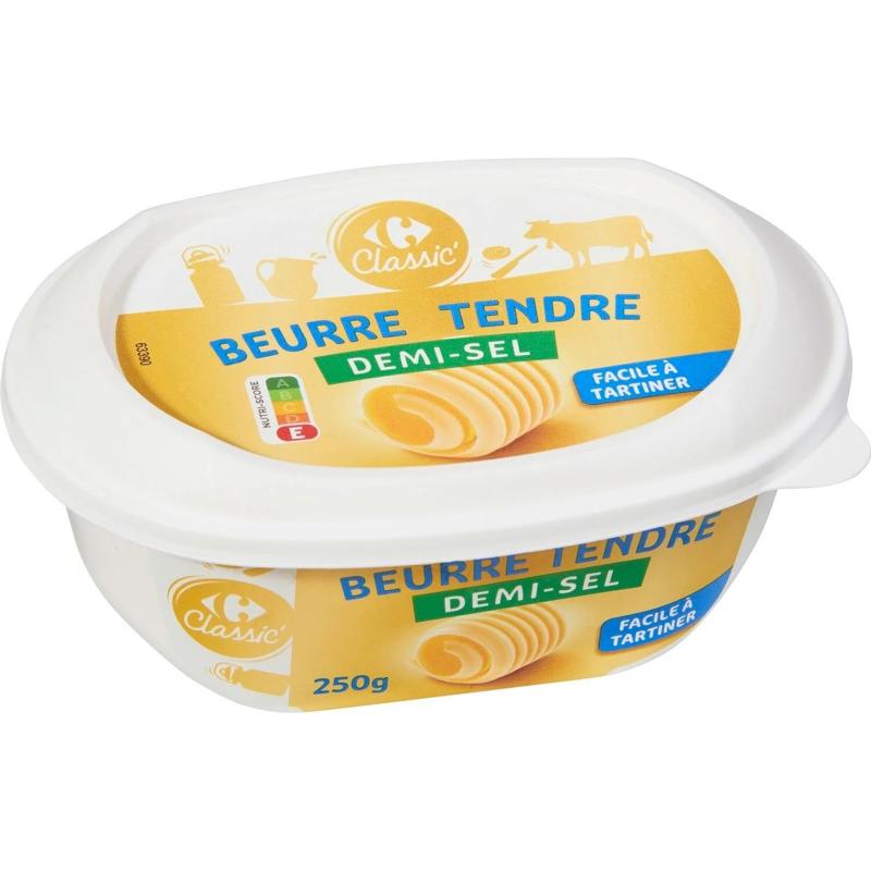 Carrefour Beurre tendre demi-sel 250g