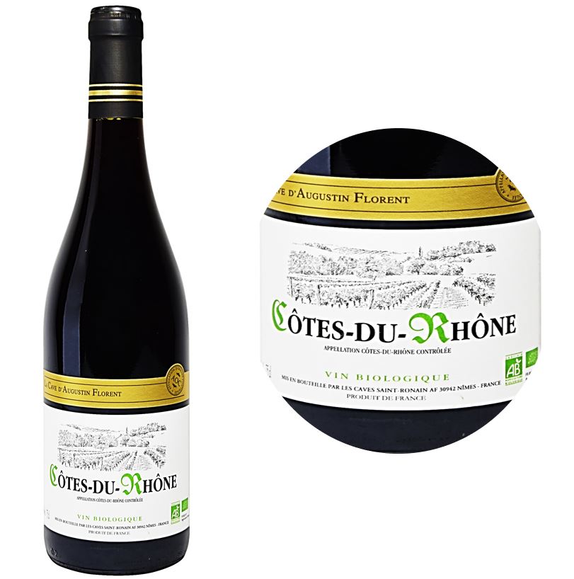 S&eacute;lection A. Florent Syrah Organic C&ocirc;tes du Rh&ocirc;ne Red Wine 2021-2022 Bouteille 75cl