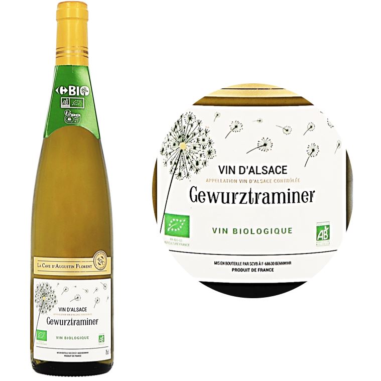 S&eacute;lection A. Florent Gewurztraminer White Wine BIO 2021 Bouteille 75cl