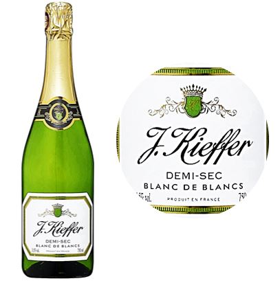 J. Kieffer Blanc de Blancs Semi Dry White Sparkling Wine Bouteille 75cl