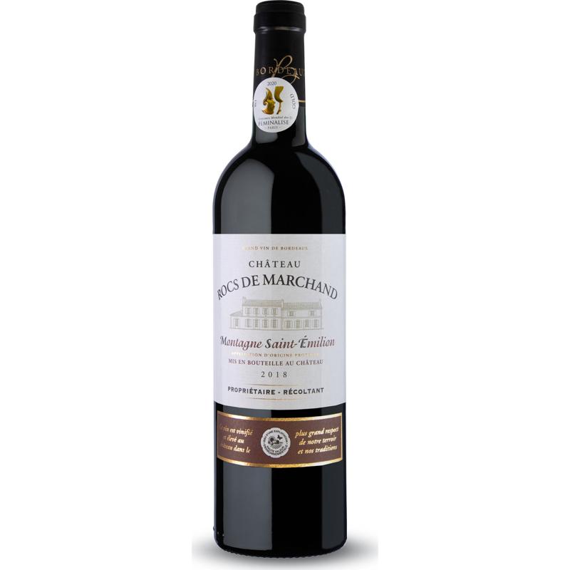 Ch&acirc;teau Rocs de Marchand Cabernet Franc Montagne Saint Emilion Red Wine 2018 Bouteille 75cl