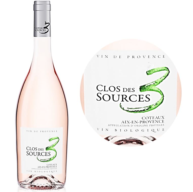 Clos des 3 Sources Coteaux d’Aix en Provence rosé BIO 2021-2022 Bouteille 75cl